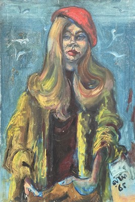 Lot 244 - Sven BERLIN (1911-1999) Julia in a red beret...
