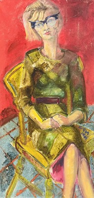 Lot 529 - Sven BERLIN (1911-1999) A seated woman Oil on...