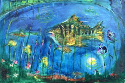 Lot 354 - Sven BERLIN (1911-1999) Fish Oil on board...