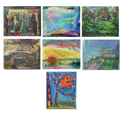 Lot 79 - Sven BERLIN (1911-1999) Seven various oils on...