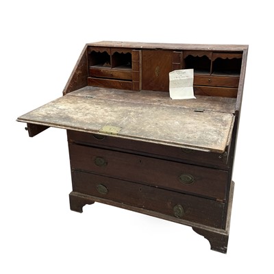 Lot 87 - Sven's Georgian oak bureau 95.5cm With it is...