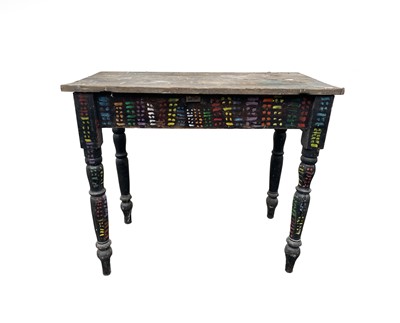 Lot 576 - Sven's pine studio table with a single drawer...