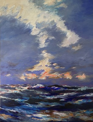 Lot 638 - Joe COUSIN Wild Skies and Sea Oil on board...