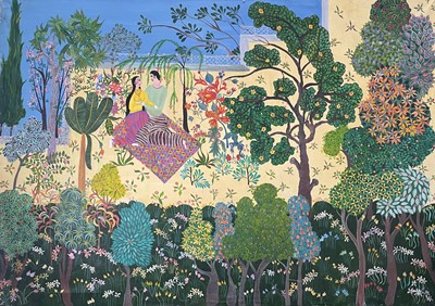 Lot 625 - Follower of Naina KANODIA (1950) Lovers in a...
