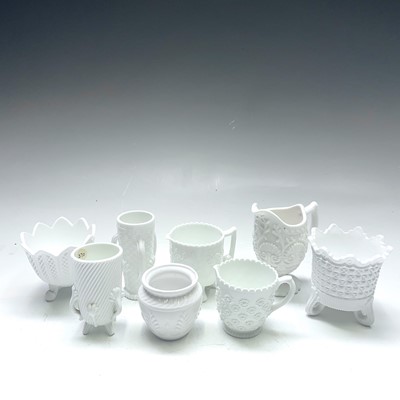 Lot 917 - Sowerby blanc de lait glassware, seven pieces...