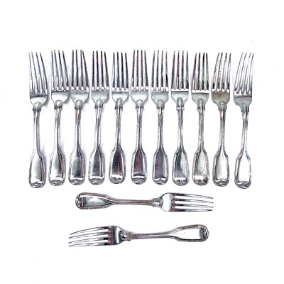 Lot 131 - A good William IV silver harlequin set of...