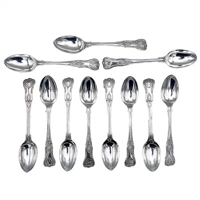 Lot 157 - A Victorian silver set of eleven king's...