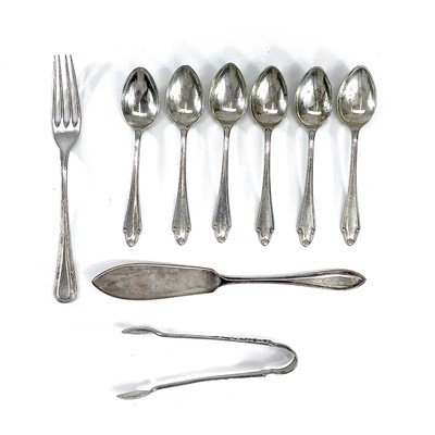Lot 14 - A George VI silver set of six teaspoons by...