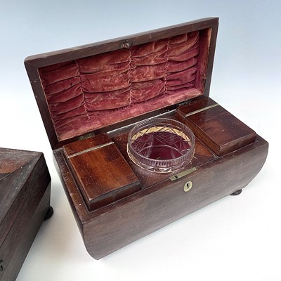 Lot 19 - A late George III mahogany tea caddy, of...