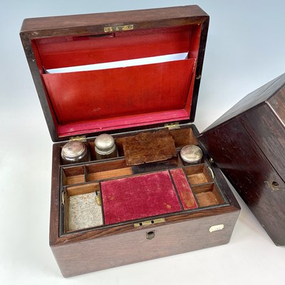 Lot 73 - A Victorian rosewood vanity box, with lift-out...