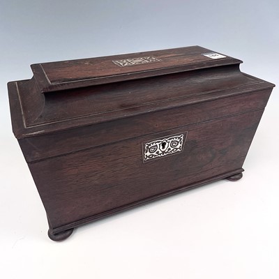 Lot 76 - A William IV rosewood and mother of pearl...