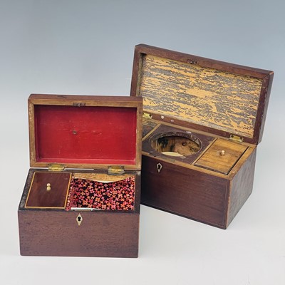 Lot 158 - A George III mahogany and rosewood banded...
