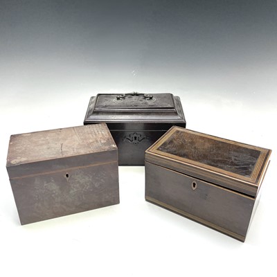 Lot 161 - An early George III mahogany rectangular tea...