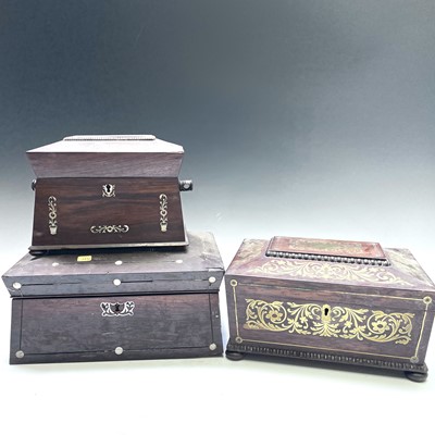 Lot 162 - A Regency rosewood and cut brass inlaid...