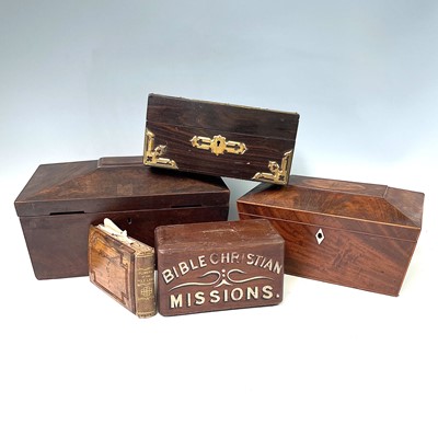 Lot 166 - A George III mahogany and inlaid box, width 26....