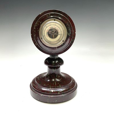 Lot 80 - A Cornish serpentine aneroid pedestal...