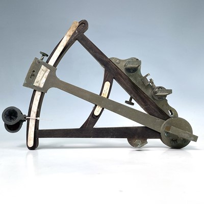 Lot 155 - A 19th century Macassar ebony octant with...