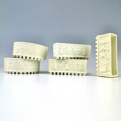 Lot 952 - Sowerby Queen's Ivory ware flower troughs, all...