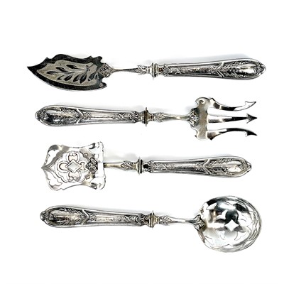 Lot 165 - A late 19th century French silver cased set of...