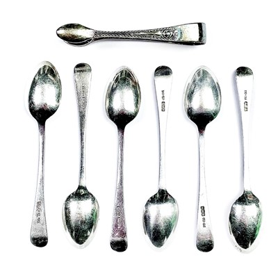 Lot 174 - An Edwardian silver set of six bright cut...