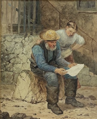 Lot 100 - Newlyn School News from Afar Watercolour...