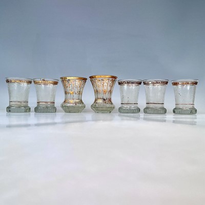 Lot 870 - A pair of 20th century Bohemian glass faceted...