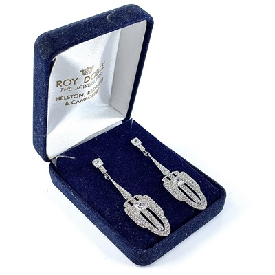 Lot 178 - A pair of Art Deco style white metal white...