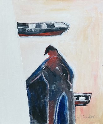 Lot 273 - Jack PENDER (1918-1998) Fisherman With Net Oil...