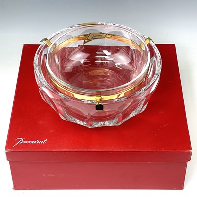 Lot 833 - A Baccarat crystal and gilt metal caviar dish,...