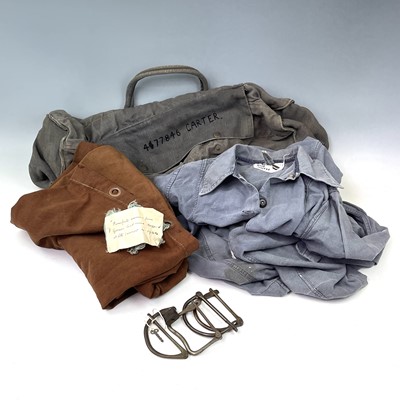 Lot 226 - A WWII era kit bag with brass clips together...