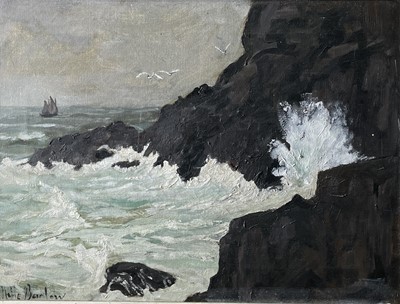 Lot 45 - John Noble BARLOW (1861-1917) 'Coast' Oil on...