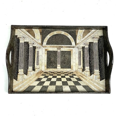 Lot 181 - An eggshell lacquered tray, early 20th century,...