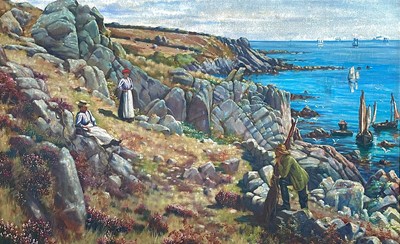 Lot 428 - Newlyn School A Fishermans Story Oil on canvas...