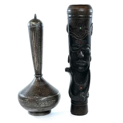 Lot 1034 - A Bidri type white metal vase, 19th century,...