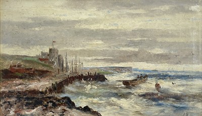 Lot 682 - Abraham HULK Coast Oil on canvas, lined Signed...