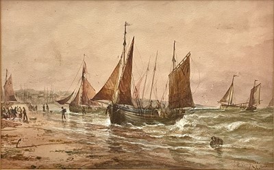 Lot 135 - John CALLOW (1822-1878) Fishing Boats,...