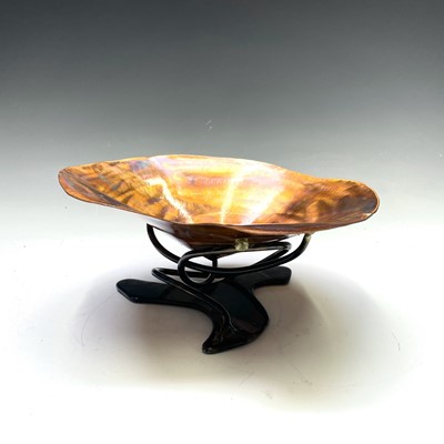 Lot 141 - Paul HOSKIN A copper bowl with a tempered...