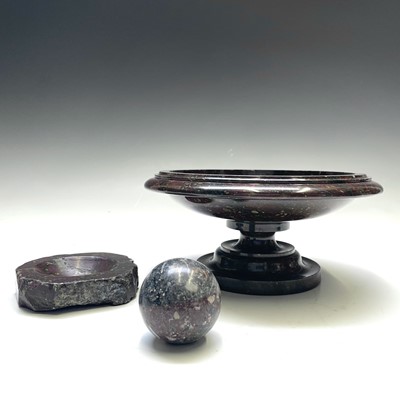 Lot 126 - A Victorian Cornish serpentine tazza or footed...
