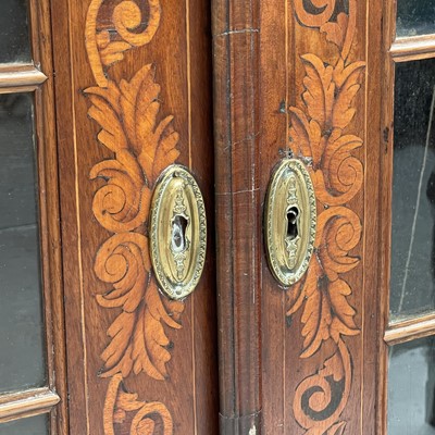 Lot 3032 - An 18th century Dutch marquetry cabinet with a...