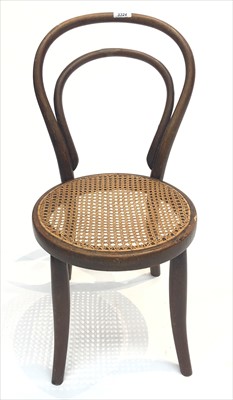 Lot 3324 - A bentwood child's chair, with a rattan seat.