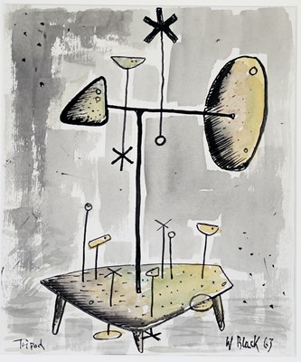 Lot 390 - William BLACK (XX) Tripod Ink and wash Signed...