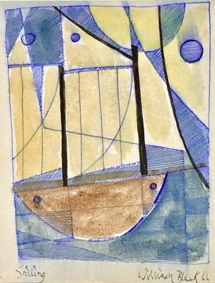 Lot 243 - William BLACK (XX) Sailing Ink and wash Signed...
