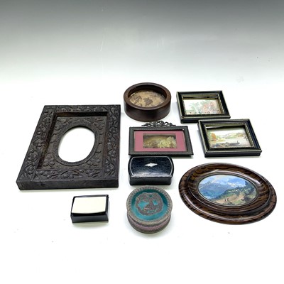 Lot 40 - An oak small picture frame, 19th century,...