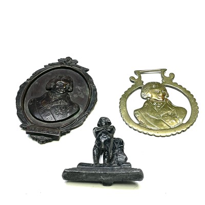 Lot 41 - A bronze oval portrait plaque of Nelson, circa...