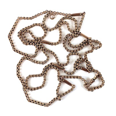 Lot 171 - A 9ct fancy belcher link triple strand...