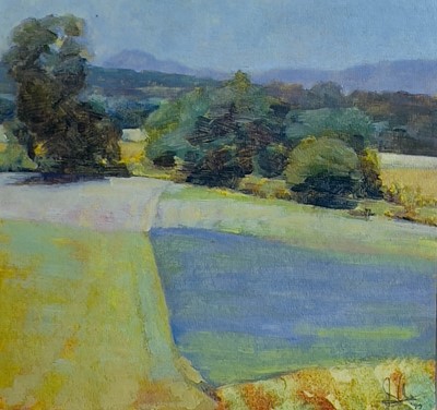 Lot 203 - Sarah ADAMS (1962) Field in Cognac Oil on...