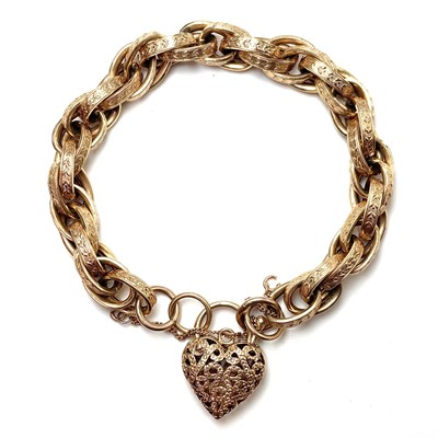Lot 85 - A modern 9ct fancy oval link bracelet, each...