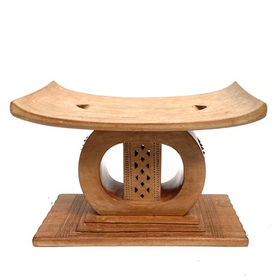 Lot 221 - An African Ashanti stool, height 40cm width...
