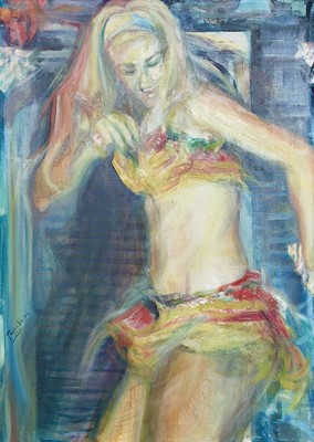 Lot 656 - Pauline VIVIENNE Exotic Dancer Oil on canvas...