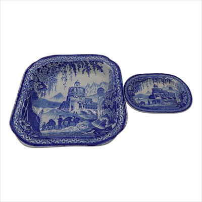 Lot 1309 - An early 19th century square blue transfer...